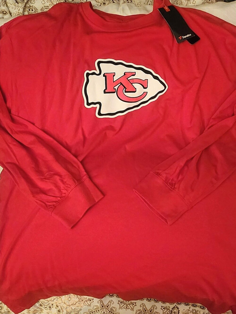 NEW Men's Kansas City Chiefs Fanatics Long Sleeve Shirt (Size 4XL)